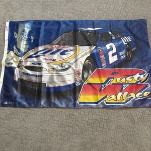Vintage Rusty Wallace #2 Miller Lite Flag, NASCAR, 58”X36”, Banner, Car